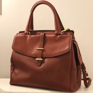 Coach leather top handle convertible shoulder bag
